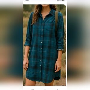 J. Jill Navy Plaid Button-Down Shirt